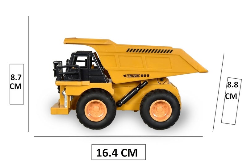 Tec Tavakkal حفارة جرافة شاحنة واقعية 2 في 1 للأطفال، ألعاب البناء مركبة مهندس لعبة شاحنة (مركبة تفريغ) - Image 2