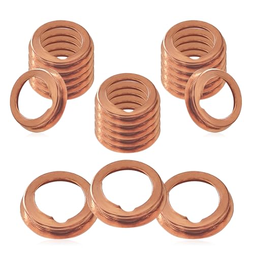 CmeRto 20Pcs Oil Drain Plug Gasket Copper Crush Washer Compatible with NissanInfiniti G35 G37 Nissan Rogue Sentra Xterra Altima Frontier Armada Jukes 350Z OEM 11026JA00A - Image 1