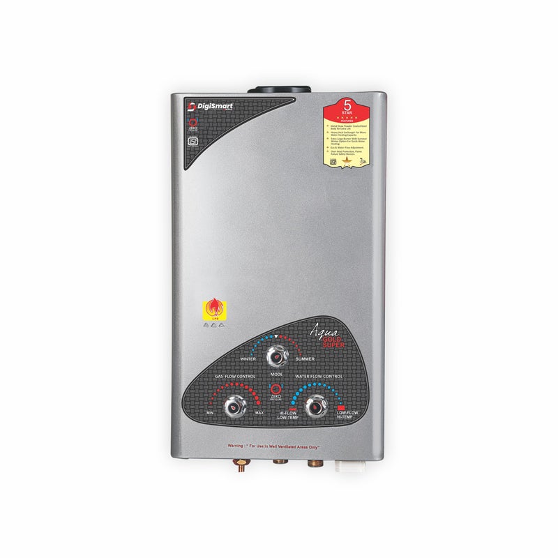 DIGISMART Aqua Gold Instant LPG Gas Water Heater with Pure Copper Tank, Anti Rust Coating Geyser ISI Approved Saves Geyser Corrosion by Water (Silver Metallic) 1 Year Warranty - Image 3