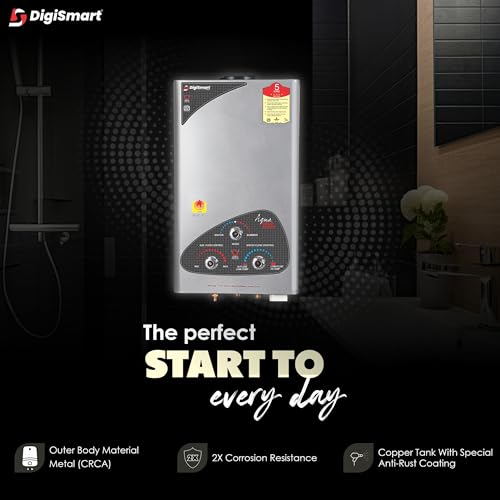 DIGISMART Aqua Gold Instant LPG Gas Water Heater with Pure Copper Tank, Anti Rust Coating Geyser ISI Approved Saves Geyser Corrosion by Water (Silver Metallic) 1 Year Warranty - Image 4