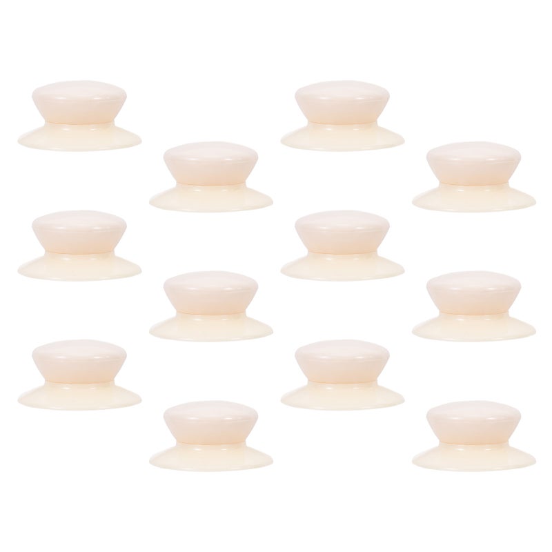 12pcs Universal Pot Lid Replacement Knobs, Pan Lid Holding Handles, Non- Cookware Cover Knob Screw On With Screws, Beige - Image 1