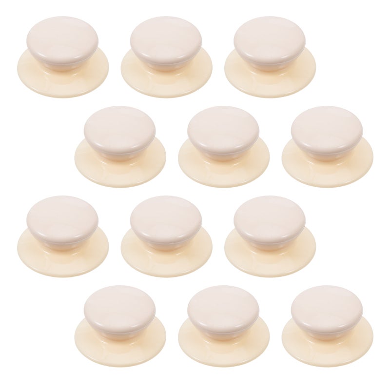12pcs Universal Pot Lid Replacement Knobs, Pan Lid Holding Handles, Non- Cookware Cover Knob Screw On With Screws, Beige - Image 4