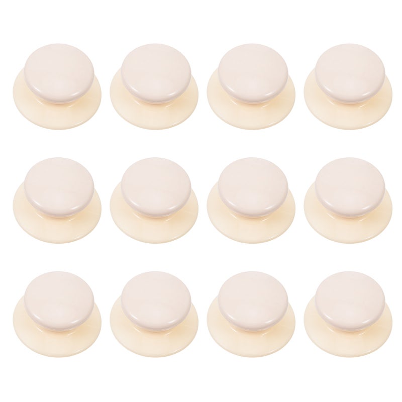 12pcs Universal Pot Lid Replacement Knobs, Pan Lid Holding Handles, Non- Cookware Cover Knob Screw On With Screws, Beige - Image 5