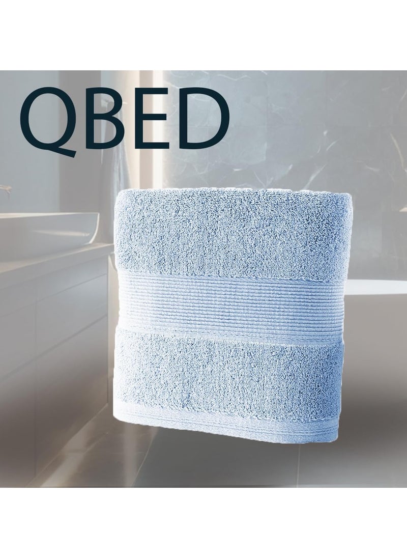 QBED Hotel Bath Towels 100% Egyptian Cotton 70 * 140cm 1 Piece (Baby Blue)  - Image 2