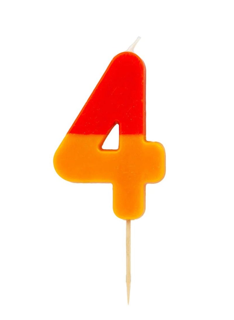 Talking Tables Orange & Red Number Candle - 4  - Image 1