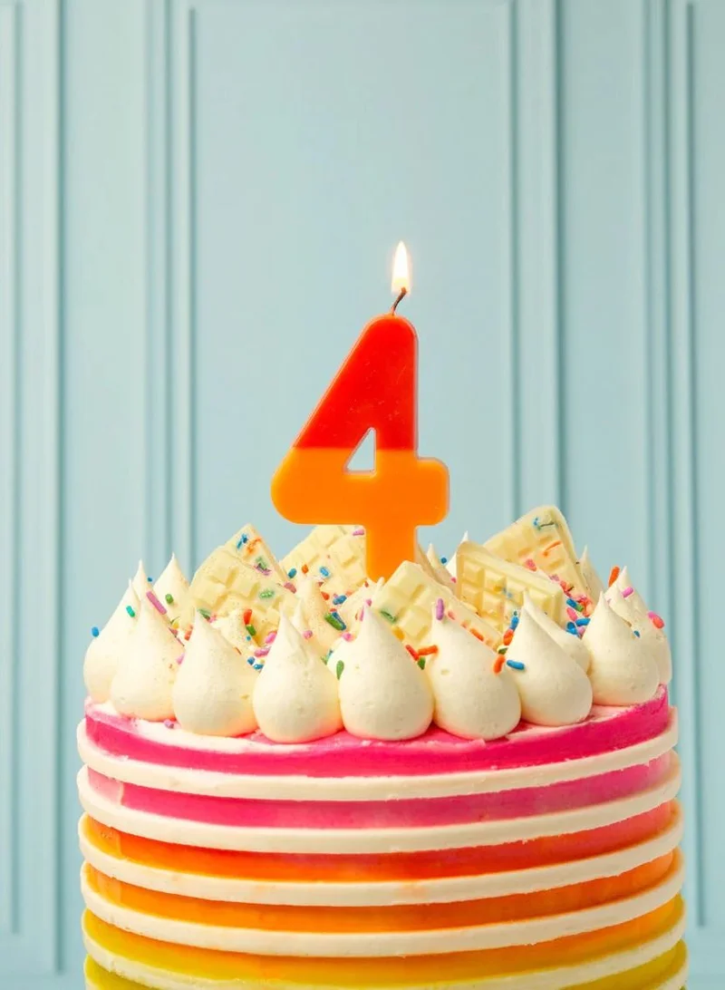 Talking Tables Orange & Red Number Candle - 4