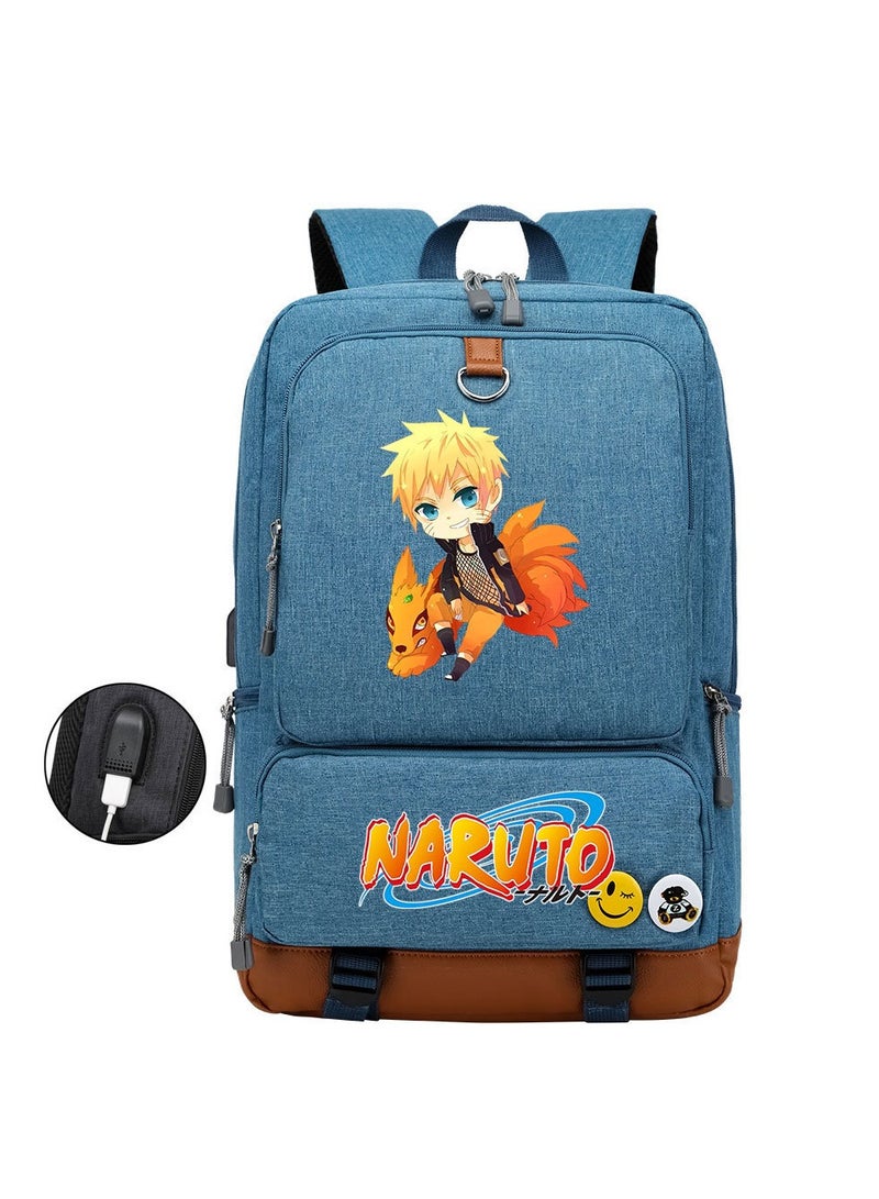 Naruto Teenage Students Men And Women Printed Casual Travel Backpack