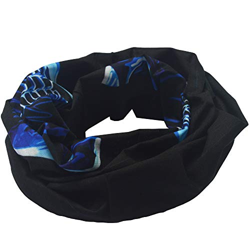 Obacle Skull Face Mask Half for Dust Wind UV Sun Protection Seamless 3D Tube Mask Bandana for Men Women Durable Thin Breathable Skeleton Mask Motorcycle Riding Bike Sports Festival (Blue-Line Skull) - Image 4