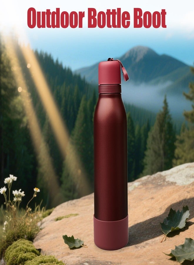 Mity rain 2PCS Silicone Boot for Owala FreeSip Twist Water Bottle, Anti-Slip, Noise-Reducing,Prevents Scratches(Black Cherry) - Image 4