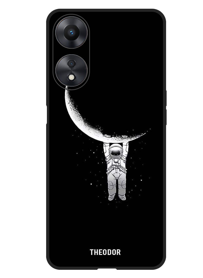 Theodor Protective Case Anti Scratch Shock Proof Bumper Cover For Oppo A98 Astronaut & Moon  - Image 1