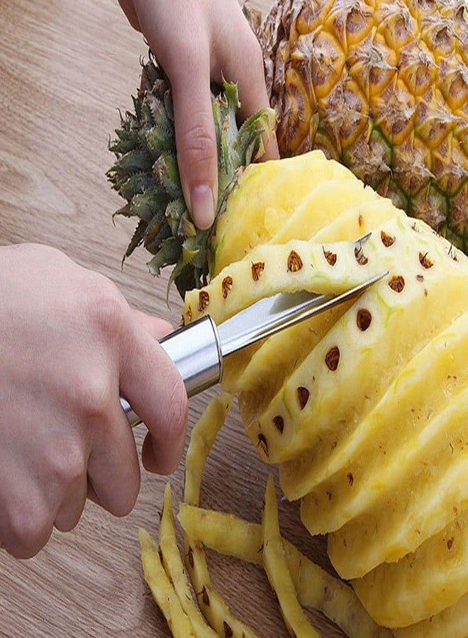 DPWOUM 1Pc Silver Pineapple Eye Peeler Remover Tool,Multipurpose Pineapple Eye Clip,Pineapple Eye Cutter V Shape Stainless Steel Pineapple Eye Peeler Remover for Home Kitchen Fruit Tool Peelers Slicers - Image 3