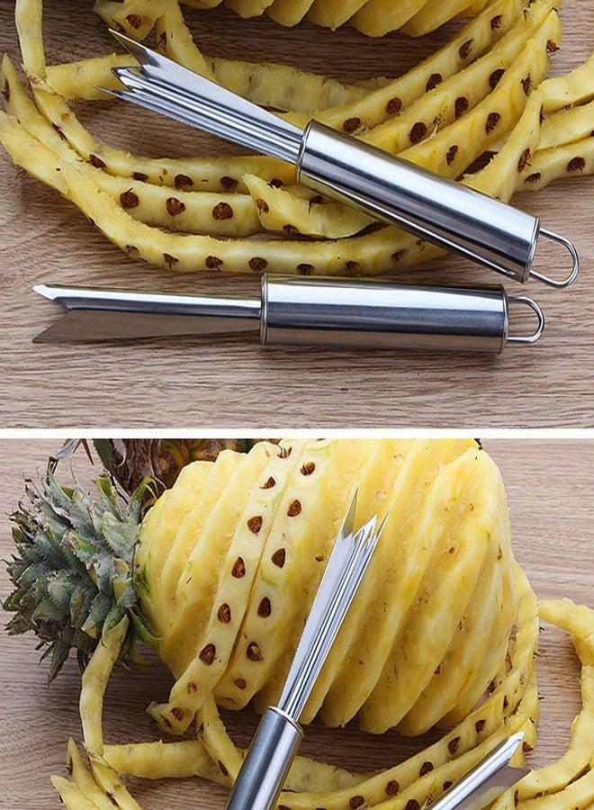 DPWOUM 1Pc Silver Pineapple Eye Peeler Remover Tool,Multipurpose Pineapple Eye Clip,Pineapple Eye Cutter V Shape Stainless Steel Pineapple Eye Peeler Remover for Home Kitchen Fruit Tool Peelers Slicers - Image 4