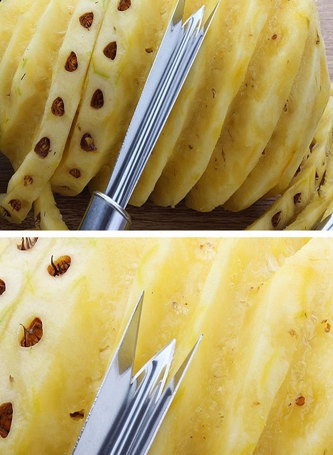 DPWOUM 1Pc Silver Pineapple Eye Peeler Remover Tool,Multipurpose Pineapple Eye Clip,Pineapple Eye Cutter V Shape Stainless Steel Pineapple Eye Peeler Remover for Home Kitchen Fruit Tool Peelers Slicers - Image 5