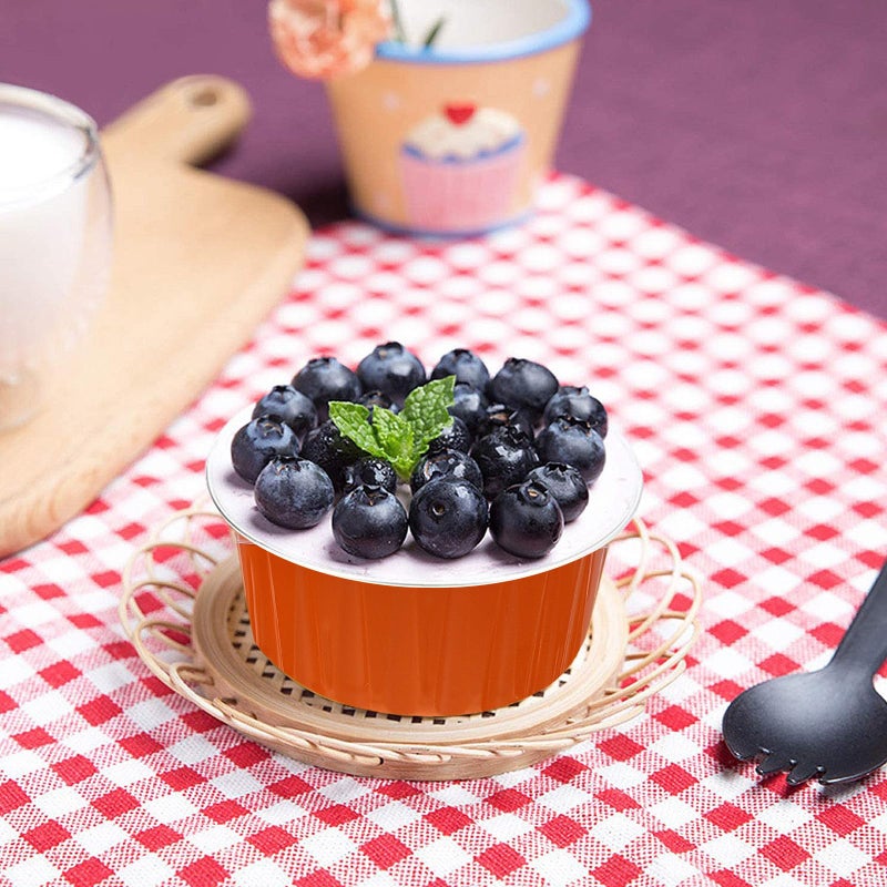 125ml Disposable Aluminum Foil Pudding Cups 50 Pcs High Temperature Resistant Baking Dessert Containers - Image 5