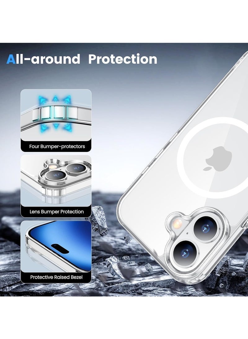 ELTRAZONE iPhone 16 Case Clear | Compatible with MagSafe | Shockproof Anti-Yellowing Slim Transparent Cover | Grade Drop Protection for iPhone 16 6.1 Inch | Durable Crystal Clear Hard Back Case with Soft Edge | Scratch-Resistant Lightweight Design - Image 3