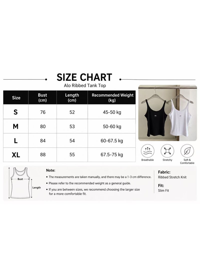 Alo Yoga Solid Color Basic Tank Top - Essential for Daily Slim Fit Layering & Outerwear, Comfortable and  Breathable - Image 4