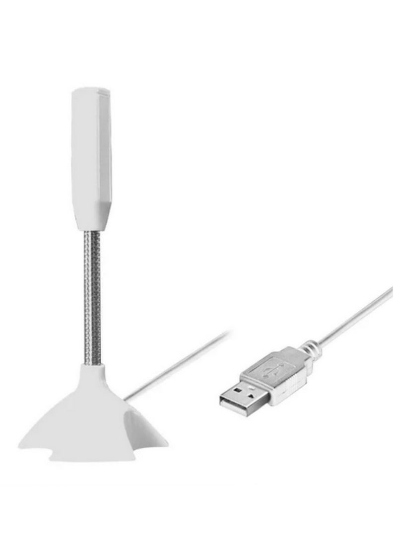 Generic 1pcs USB Condenser Microphone with Adjustable Stand - 100-16kHz Frequency Response, 1M Cable, Ideal for Studio, Gaming, and Streaming white  - Image 1