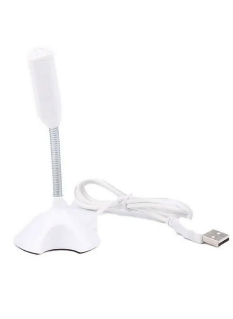 Generic 1pcs USB Condenser Microphone with Adjustable Stand - 100-16kHz Frequency Response, 1M Cable, Ideal for Studio, Gaming, and Streaming white  - Image 2