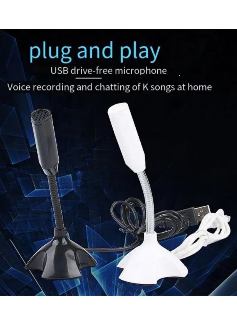 Generic 1pcs USB Condenser Microphone with Adjustable Stand - 100-16kHz Frequency Response, 1M Cable, Ideal for Studio, Gaming, and Streaming white  - Image 3