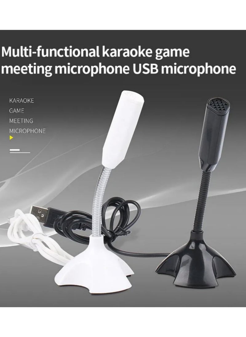 Generic 1pcs USB Condenser Microphone with Adjustable Stand - 100-16kHz Frequency Response, 1M Cable, Ideal for Studio, Gaming, and Streaming white  - Image 4