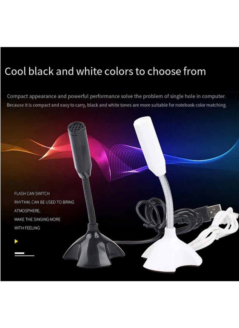 Generic 1pcs USB Condenser Microphone with Adjustable Stand - 100-16kHz Frequency Response, 1M Cable, Ideal for Studio, Gaming, and Streaming white  - Image 5