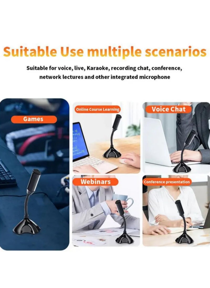 Generic - 1pcs USB Condenser Microphone with Adjustable Stand - 100-16kHz Frequency Response, 1M Cable, Ideal for Studio, Gaming, and Streaming white - Image 1