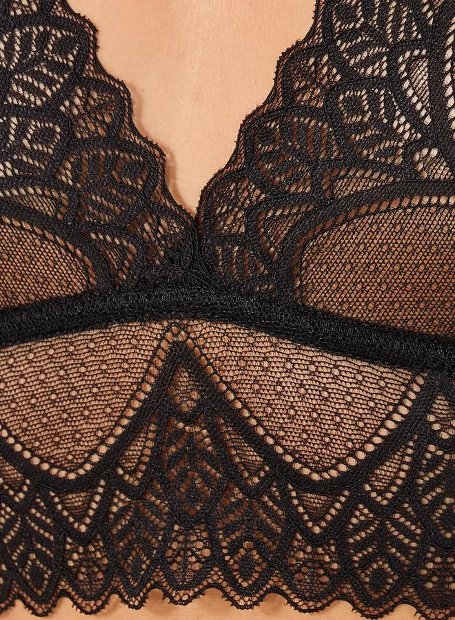 Styli Styli Lace Bralette and Full Briefs Lingerie Set