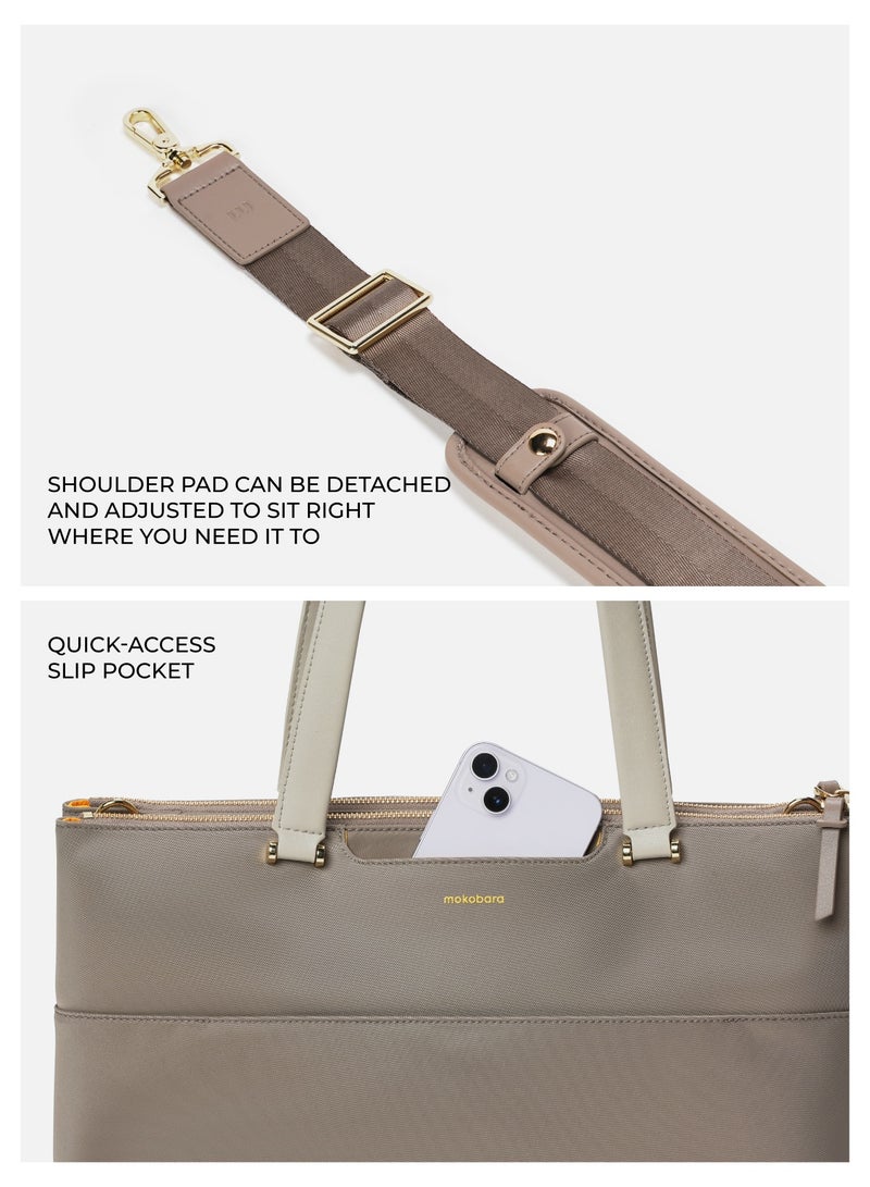Mokobara The Bliss Tote - Vegan Leather, Old Money, Taupe - Image 5