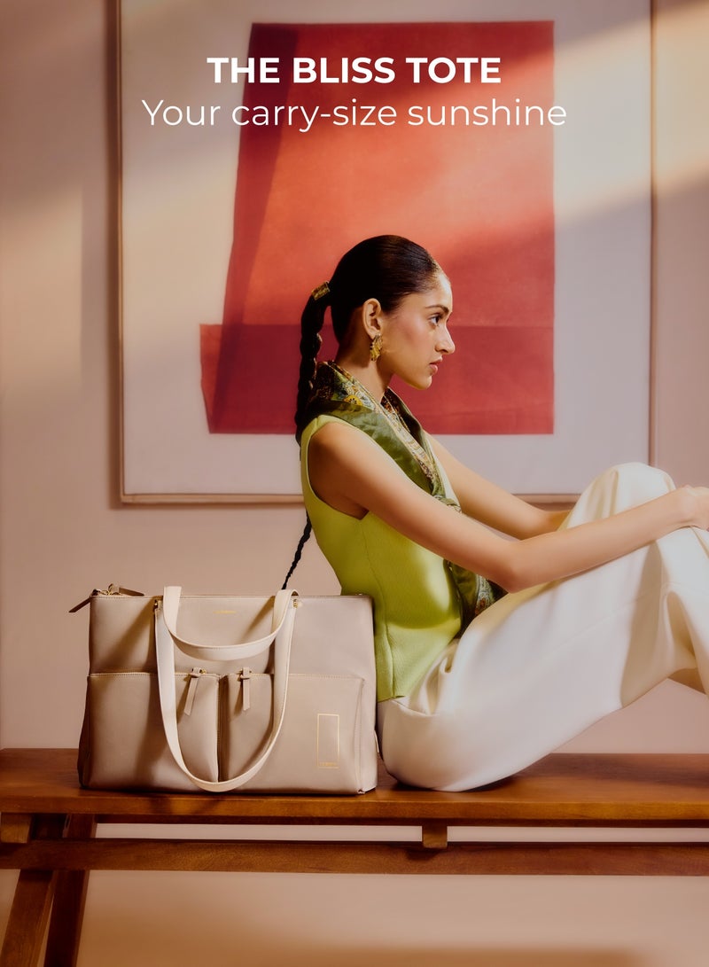 Mokobara The Bliss Tote - Vegan Leather, Old Money, Taupe - Image 2