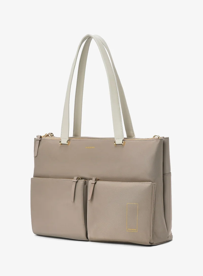 موكوبارا للتجارة ذ.م.م The Bliss Tote - Vegan Leather, Old Money, Taupe