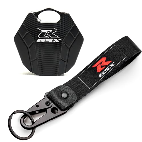 MOWOK سلاسل مفاتيح دراجة نارية MOWOK غطاء مفتاح وحلقة مفاتيح مطرزة تناسب SUZUKI GSXR1000 GSXR750 GSXR600 GSX-R 600 750 1000 GSX-R 1000R/X (بدون مفتاح) (أسود) - Image 1