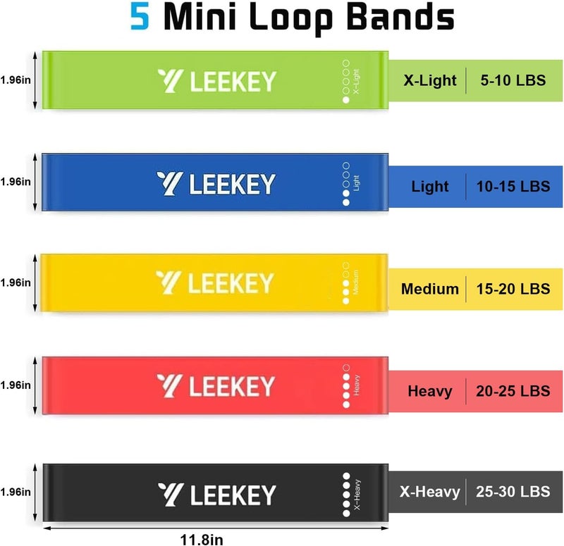 Leekey Resistance Bands, Exercise Bands with Handles,Pull Up Assist Bands - Band Set with Door Anchor - Bands for Working Out,Band for Men and Women Fitness Training,Home Workouts - Image 3