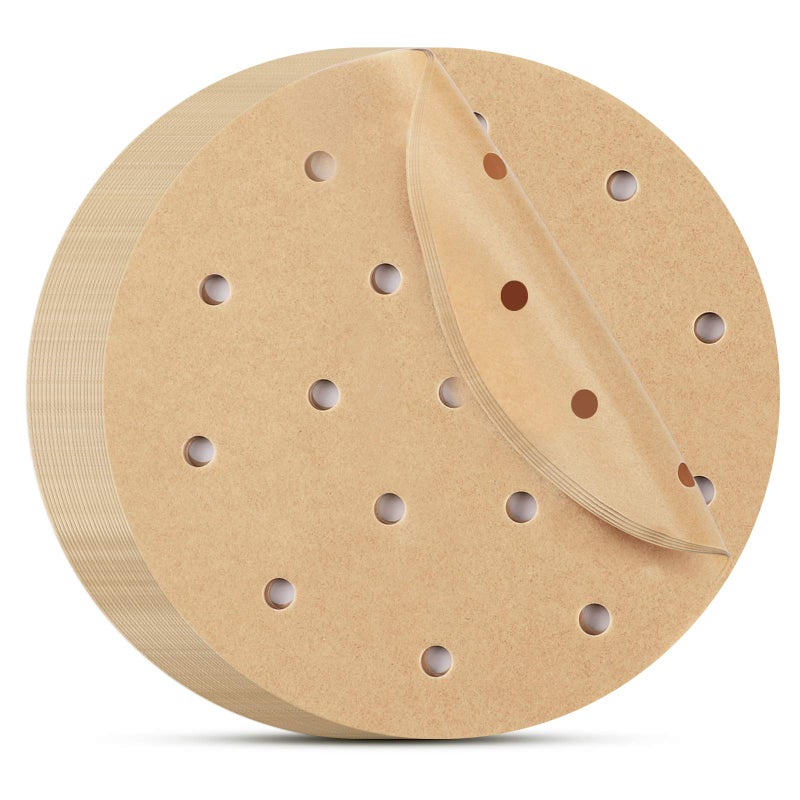 Beasea Beasea Air Fryer Round Liners 6 Inch 200pcs Parchment Paper Unbleached Filter Paper Perforated Parchment Paper Bamboo Steamer Papers for Air Fryer and Steaming Basket 