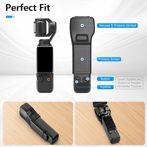 AMAZEAR Magnetic Mount Stand and Gimbal Lens Protective Cover Combo for DJI Osmo Pocket 3 / Xtra Muse Gimbal Vlogging Camera Accessories, Super Strong Magnet Suction Case Holder, Black - Image 5