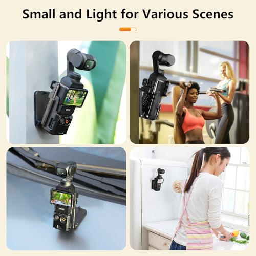AMAZEAR Magnetic Mount Stand and Gimbal Lens Protective Cover Combo for DJI Osmo Pocket 3 / Xtra Muse Gimbal Vlogging Camera Accessories, Super Strong Magnet Suction Case Holder, Black - Image 4