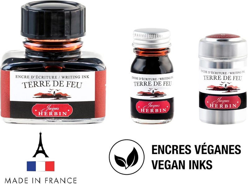 Jacques Herbin Writing Ink Cartridges - Terre de Feu (Land of Fire) Pack 6 - Image 5