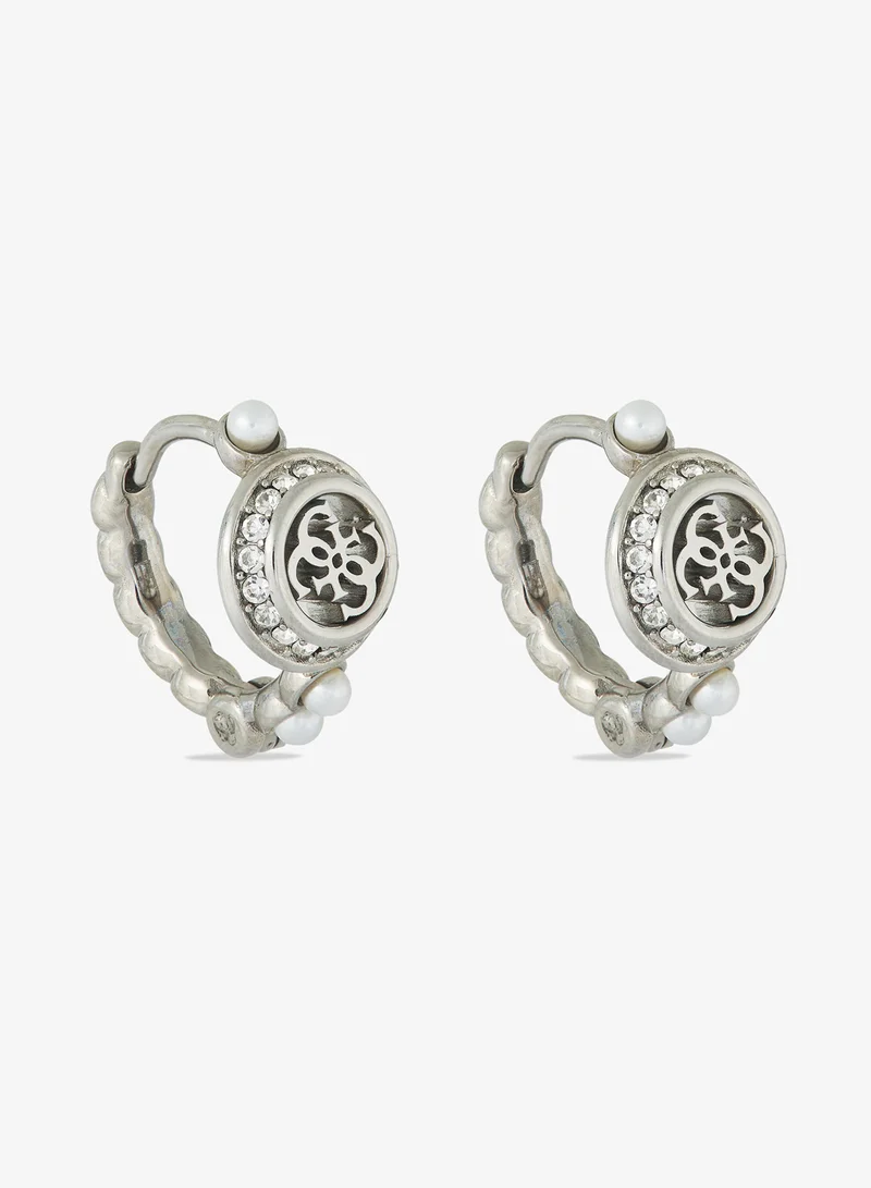 GUESS Tiny Pearly Logo Earrings
