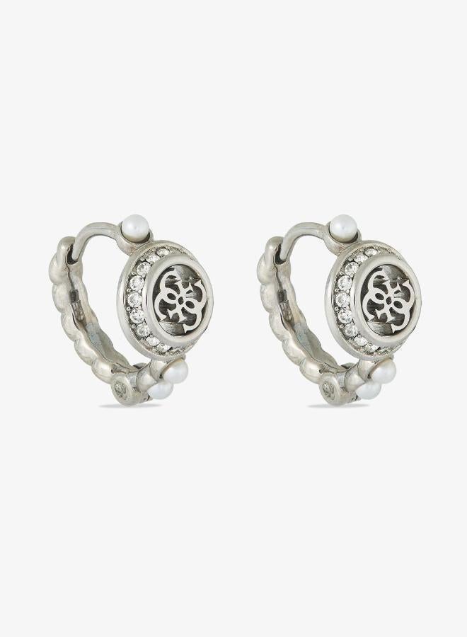 GUESS Tiny Pearly Logo Earrings - Image 3