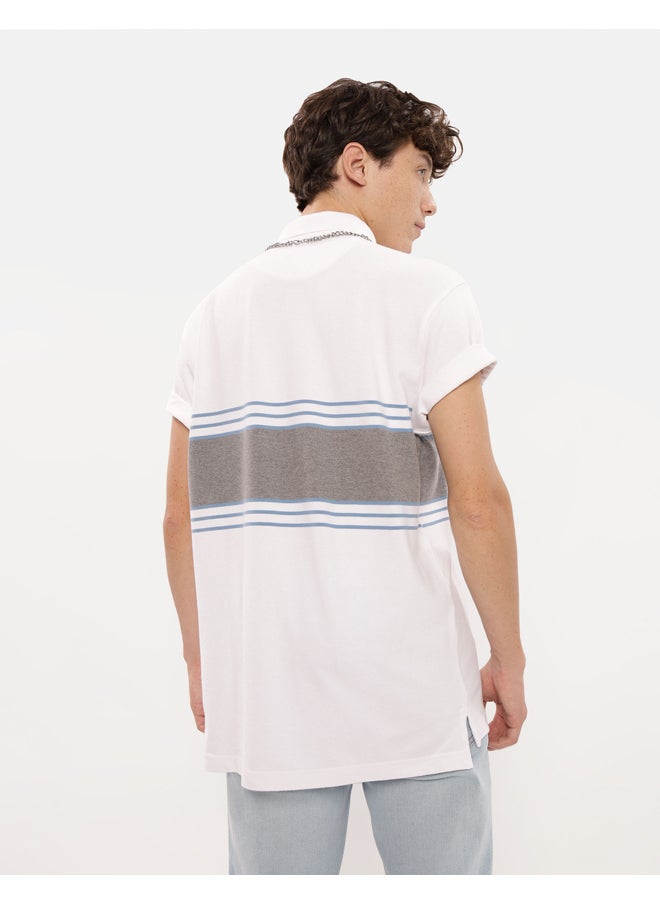American Eagle - AE Striped Pique Polo Shirt - Image 1