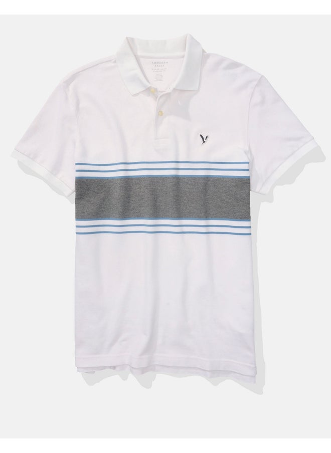 American Eagle - AE Striped Pique Polo Shirt - Image 1