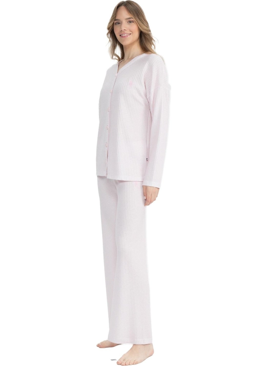 Women's Button Front Long Sleeve Wide Leg Pajama Set - pzsku/Z494C90AC5F39CE3086D5Z/45/_/1730556743/88ed7fa8-04cb-4a82-92e2-9856db4e7c3c