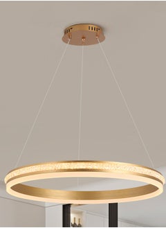 YATAI LIGHTING Circular Chandelier Dining Room Table light, Dia 60cm Ring Gold Modern Double-layers LED Chandelier for Bedroom, Adjustable Color Temperature Acrylic Chandelier Lamp(67W,60cm)  - Image 1