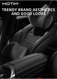 Motim Car Back Cushion Lumbar Support and Car Seat Head Neck Rest Pillow Kit, Memory Foam Ergonomic Design, Headrest And Seat Cushion for Lower Back Support Cervical Headrest For Office Chair  - Image 2
