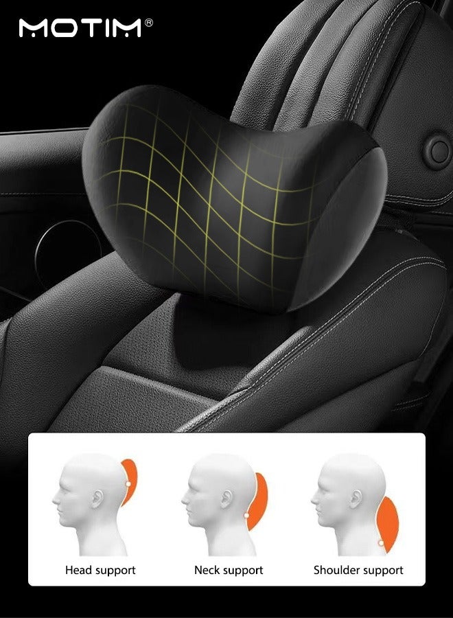 Motim 1 Set Car Lumbar Support and Car Seat Head Neck Pillow Car Seat Cushion Set, Memory Foam Ergonomic Design, Headrest And Seat Cushion For Back Pain Relief, Cervical Headrest For Office Chair - Image 4
