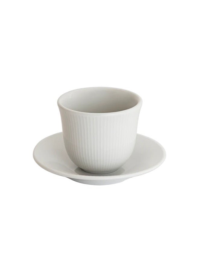 Loveramics Brewers 150ml Embossed Porcelain Tasting Cup With 13cm Plate White
