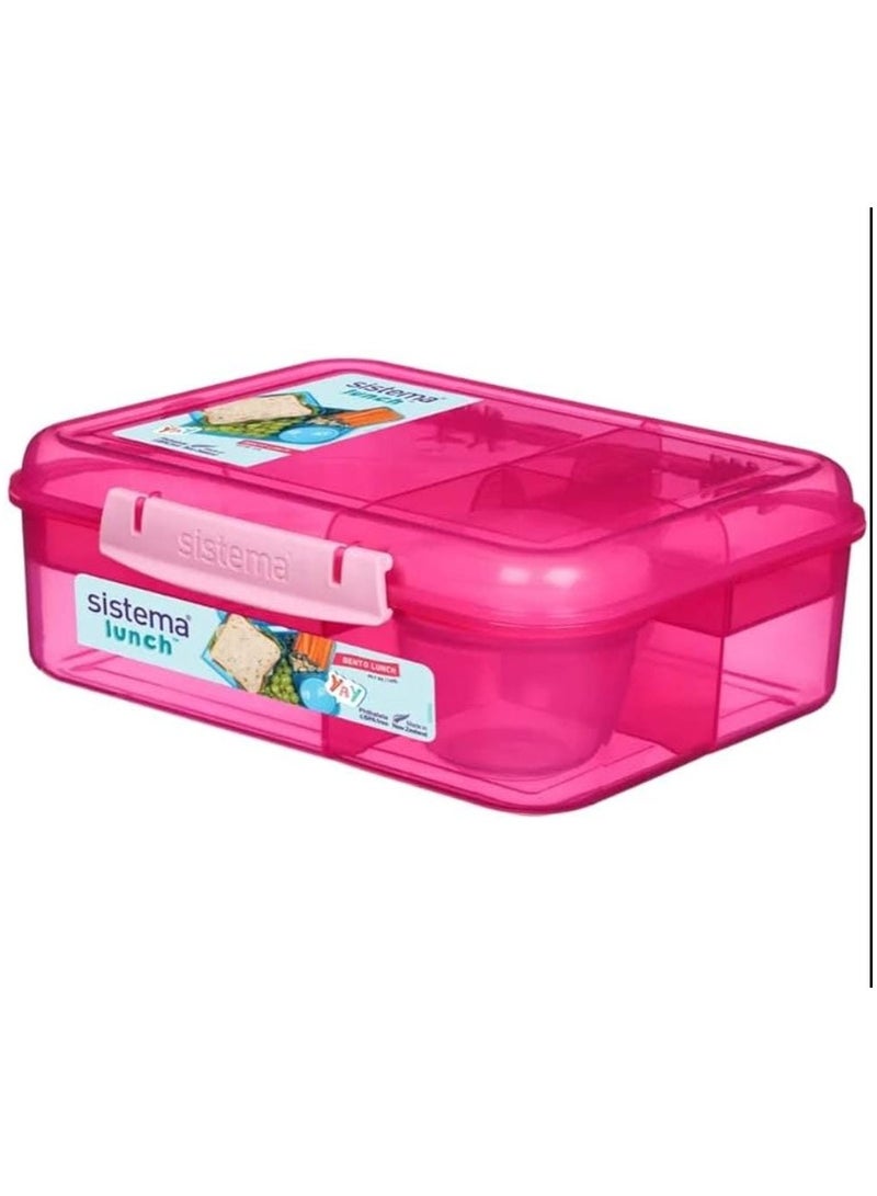 Sistema lunch box 1.65L BENTO LUNCH WITH YOGURT POT-pink color - Image 1
