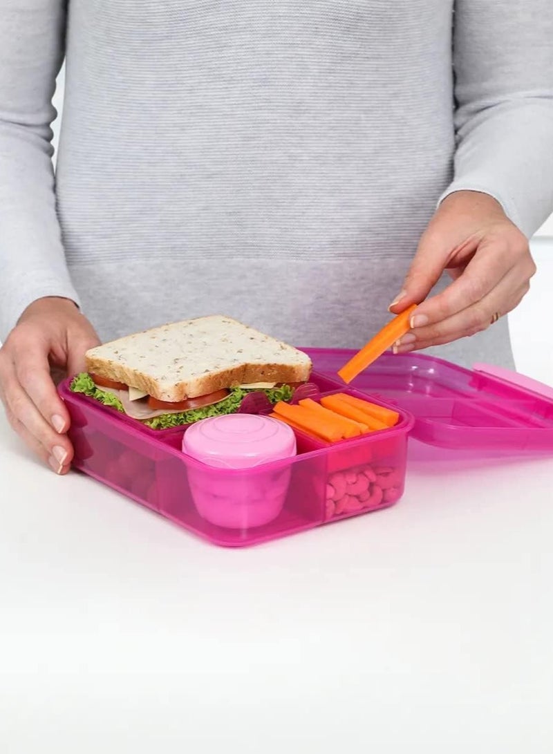 Sistema lunch box 1.65L BENTO LUNCH WITH YOGURT POT-pink color - Image 3
