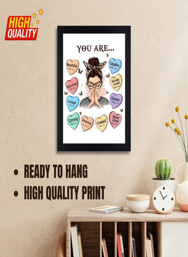 Interio Crafts ديكور مسيحي من إنتيريو كرافتس، ملصق جداري مؤطر عليه آية من الكتاب المقدس، يسوع المسيح - خشب صناعي، 13 × 10 بوصات - Image 3