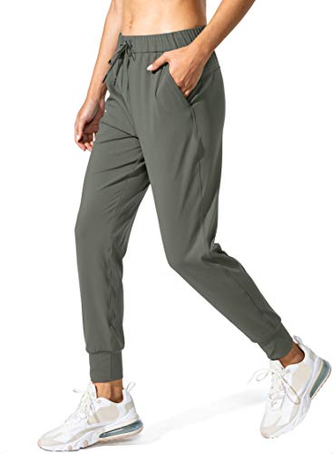 SANTINY Women's Joggers Pants Pockets Drawstring Running Sweatpants for Women Lounge Workout Jogging(Olive Green_S) - Image 1