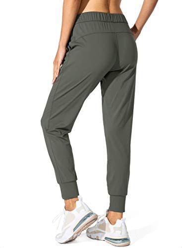 SANTINY Women's Joggers Pants Pockets Drawstring Running Sweatpants for Women Lounge Workout Jogging(Olive Green_S) - Image 2